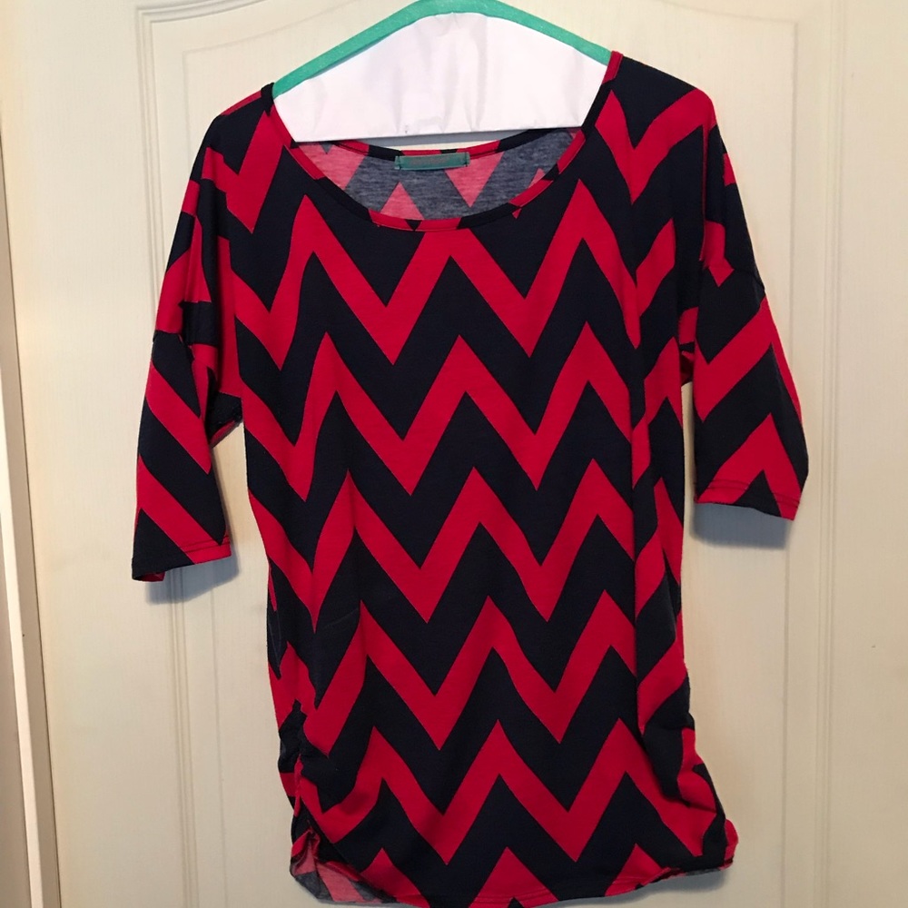 Chevron Top 3/4 Sleeve